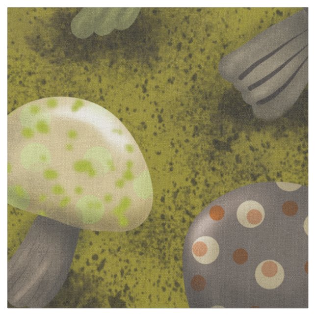 Tecido Cogumelos e mais cogumelos Repito: (Detalhe)