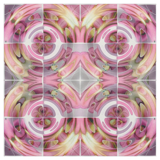 Tecido Colagem abstrata da tangerina e do rosa (Modelo)