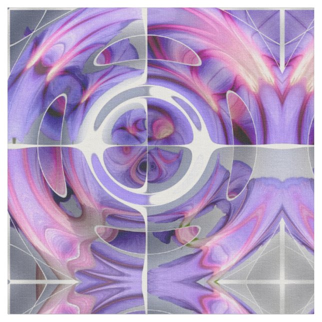 Tecido Colagem Abstrato Roxo e Rosa (Detalhe)