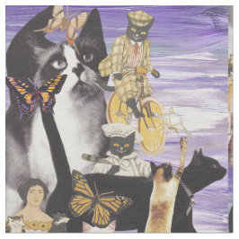 Tecido Colagem bonito 4 do gato