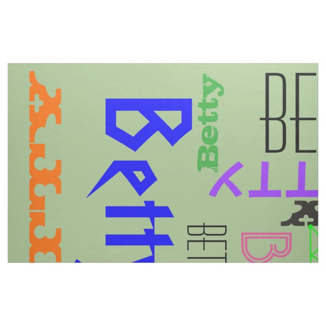 Tecido Colagem de Nomes 🎁 Incrível Fab de Divertimento e (Fat Quarter)