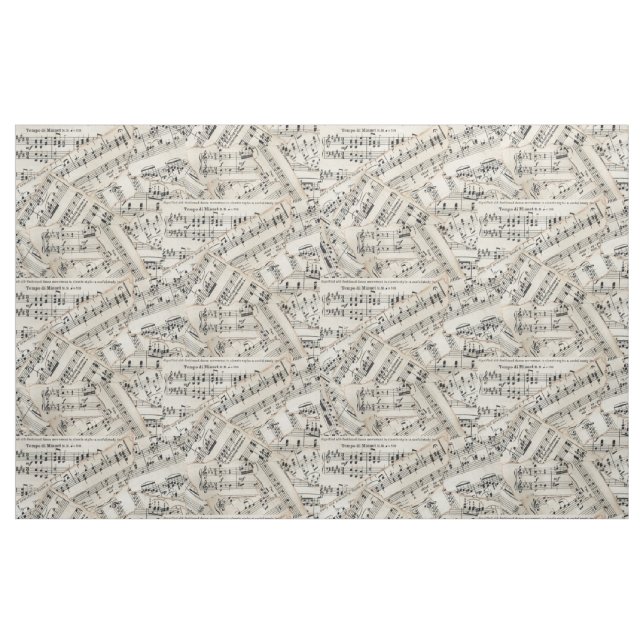 Tecido Colagem do papel de partitura do vintage (Fat Quarter)