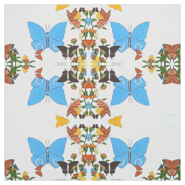 Tecido Colagem Espelhada Da Borboleta Cuta Pima Cotton (Modelo)