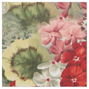 Tecido Colagem floral rosa de marfim rosa Shabby