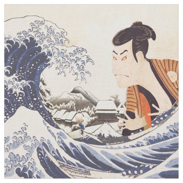 Tecido Colagens Ukiyoe da Onda do Excelente (Detalhe)