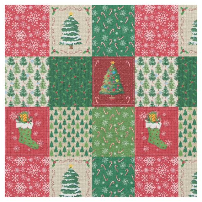 Tecido Colcha de Natal Fácil em Patchwork (Detalhe)