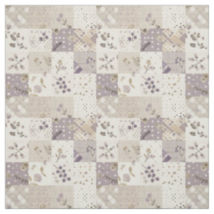 Tecido Colcha de retalhos lilás vintage Cottagecore
