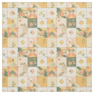 Tecido Colcha Floral Amarelo Pastel Patchwork Vintage