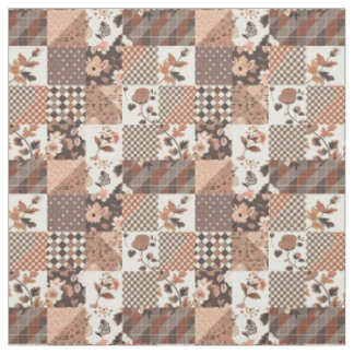 Tecido Colcha Vintage Brown de Patchwork Cottagecore