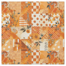 Colcha Vintage Cottagecore em Patchwork de Laranja