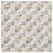 Colcha Xadrez Bege Terroso Estilo Cottagecore Vint
