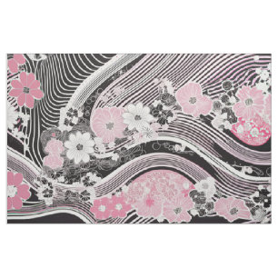 Tecido coleção HANNAH Rosa e Preto Japonês Modernos