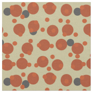 Tecido Colheita Retro Moon 1970s Laranja Órbita