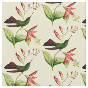 Tecido Colibri atado bronze de Plumeleteer do vintage