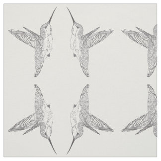 Tecido Colibris pairando que encontram o impressão