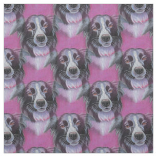 Tecido Collie da Borda do Cão da Lua Psicodélica