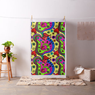 Tecido Colorful abstract shapes psychedelic art