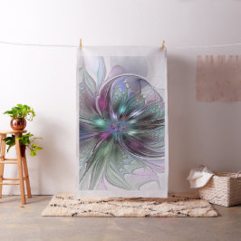 Tecido Colorida Fantasy Abstrato Moderna Flor Fractal