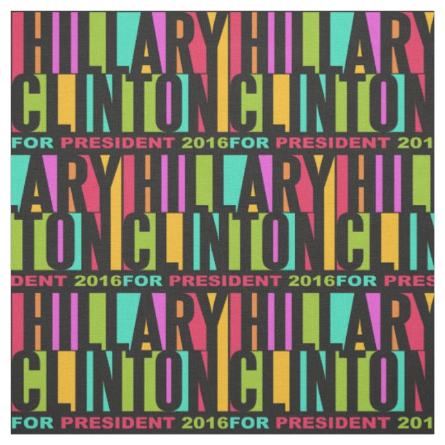 Tecido Colorida Hillary Clinton 2016 (Modelo)
