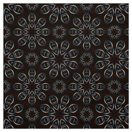 Tecido Colorida Mandala sobre fundo negro