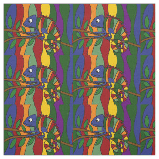 Tecido colorido da arte abstracta do camaleão