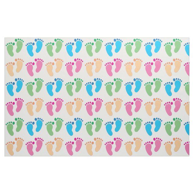 Tecido colorido das pegadas (Fat Quarter)