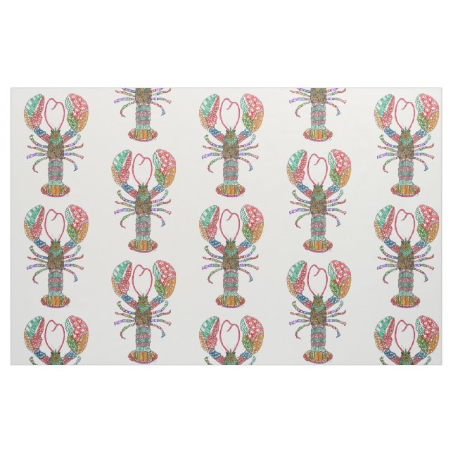 Tecido Colorido de Lagosta Vermelha de Maine (Fat Quarter)