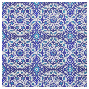 Tecido Colorido Otomano Turco Iznik Azulejo Azul Motif