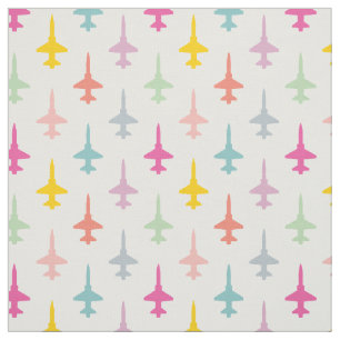 Tecido Colorido T-38 Talon Fighter Jet Pattern Pastel