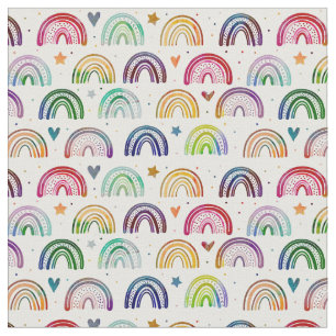 Tecido Colorido Watercolor Coração Rainbows corações 