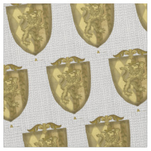 Tecido com Brasão de Família Sobrenome Lion Shield