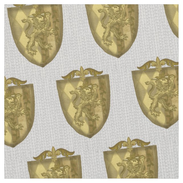 Tecido com Brasão de Família Sobrenome Lion Shield (Detalhe)