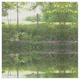 Tecido com cena do pasto