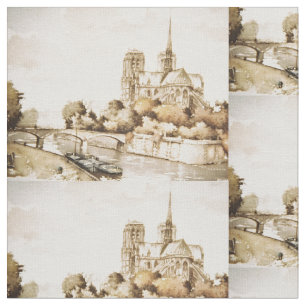 Tecido com de "imagens da catedral Notre Dame"