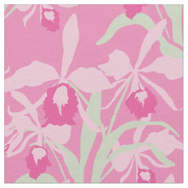 Tecido com estampa floral de orquídea rosa gráfica