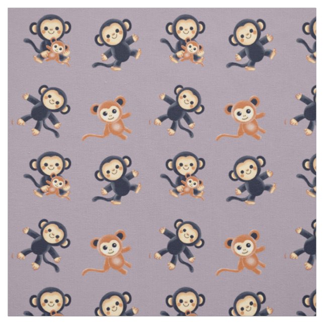Tecido com macacos fofos (Modelo)