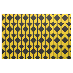Tecido com padrão Abstrato preto e amarelo-Dourado