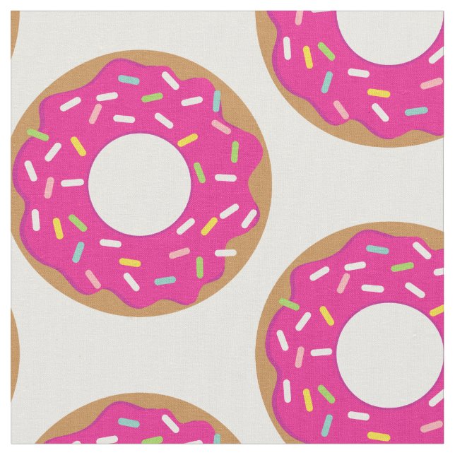 Tecido com padrão de donut rosa fofo com confeitos (Detalhe)
