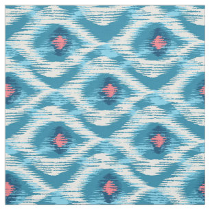 Tecido com padrão de ikat azul