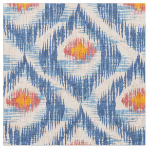 Tecido com padrão de ikat azul