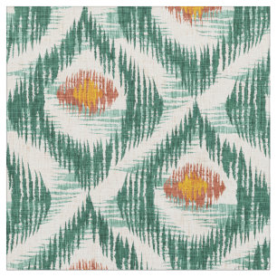 Tecido com padrão de ikat verde
