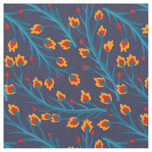 Tecido com padrão floral vintage. (Detalhe)