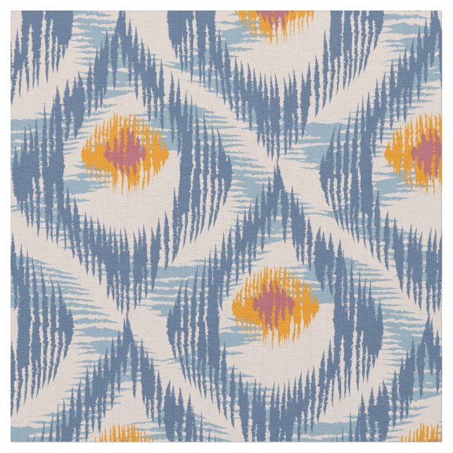 Tecido com teste padrão azul do ikat (Detalhe)