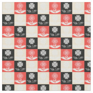 Tecido com um padrão com quadrados contrastantes