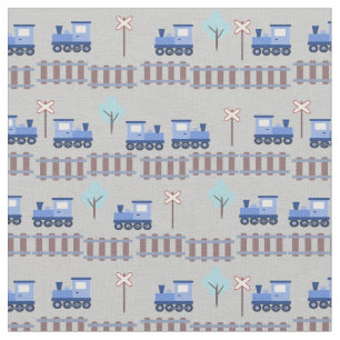 Tecido Comboios e linhas ferroviárias