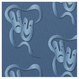 Tecido Comédia Tragedy Blue Pima Cotton