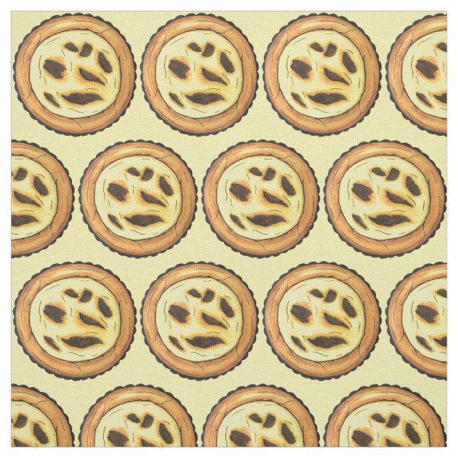 Tecido Comida de Nata, Tart Pastéis de Nata (Modelo)