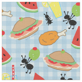 Tecido Comida Picnic engraçada