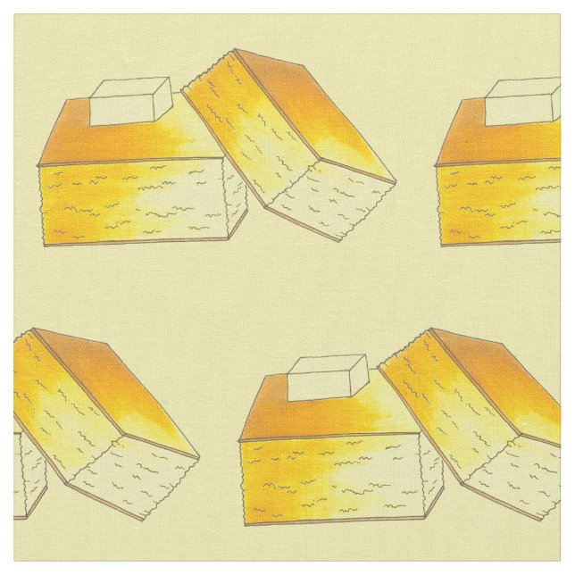 Tecido Comida Sul de Alma Cornpão Milho Pão Manteiga (Detalhe)