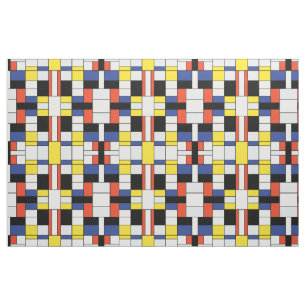 Tecido Composição A de Piet Mondrian - Arte Moderna Abstr